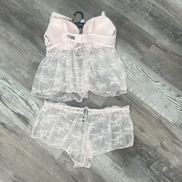 NWT Rachel Roy Light Pink Sheer Lace Lingerie Nightwear - Picture 6 of 7
